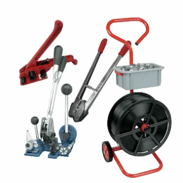 Plastic Strapping Tools & Accessories. Tensioner, Sealer, Combination Tool and Mobile Strapping Trolley