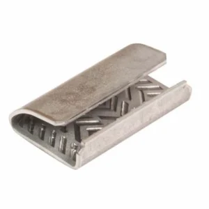 16mm serrated metal clip for use with PET strapping